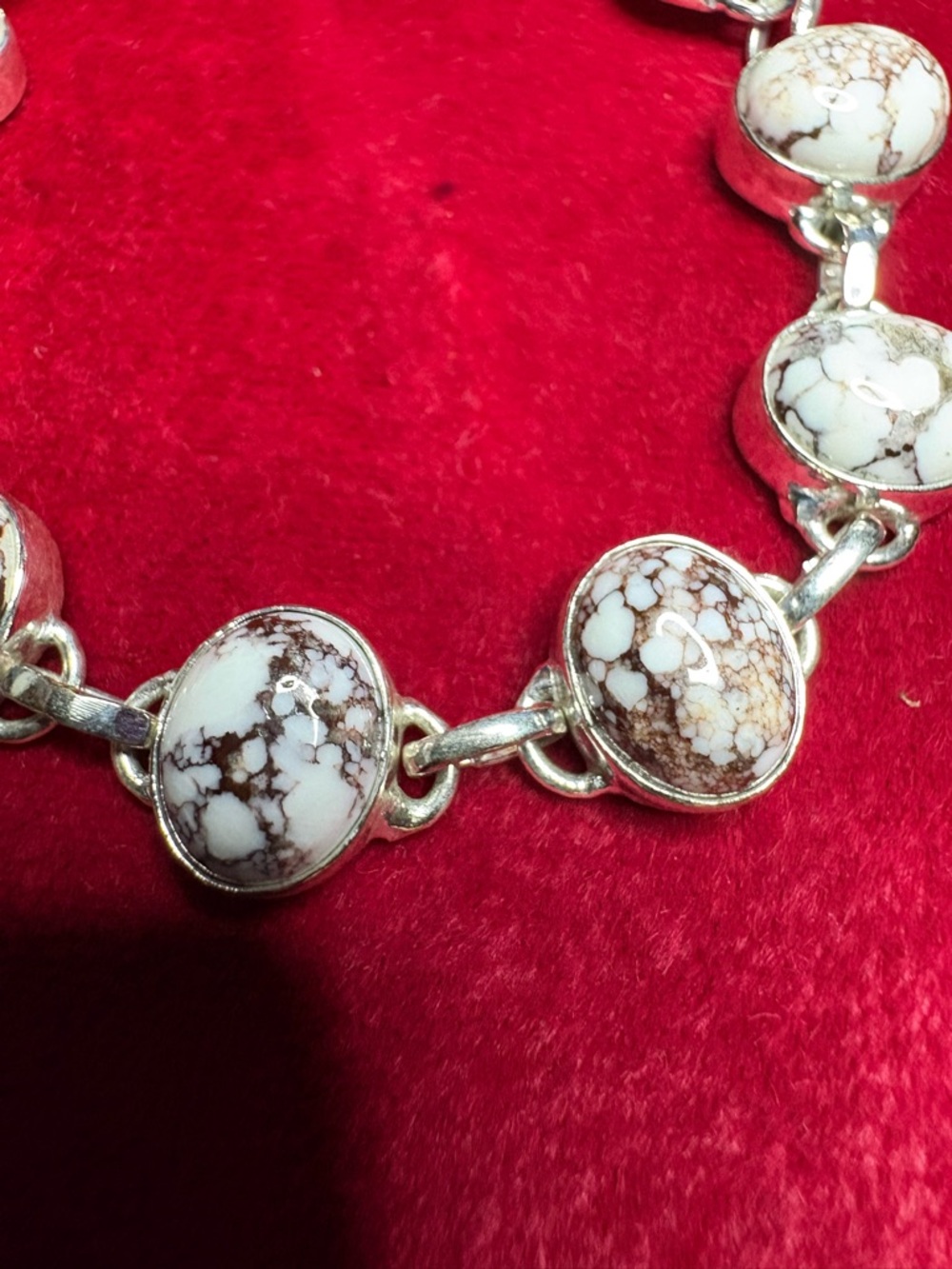 Bracelet Wild Horse Turquoise 925 Sterling Silver Link Toggle Clasp - Picture 4 of 10